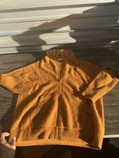 Vince Wool Blend Hoodie Mens Sz Small Orange Full Zip Cashmere