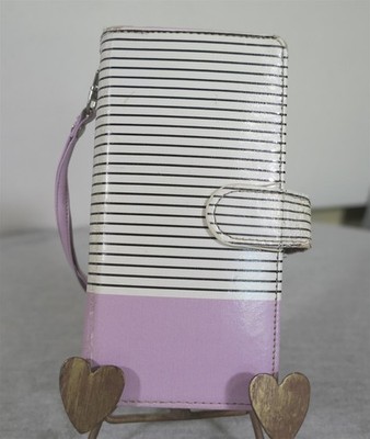 Ulak Striped Flip Phone Case Cover & Credit Card Wallet w Wrist Strap