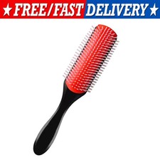 Classic Black Styling Brush - Ergonomic 9-Row Design for Smooth, Vibrant Hair