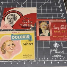 Vintage 1930s/40s Hair Net - Human Hair - Lot Of 3 In Original Packaging