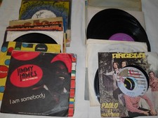 LOTTO DI 50 DISCHI 45 Giri 7” Vinile con e Senza Copertina Funzionanti