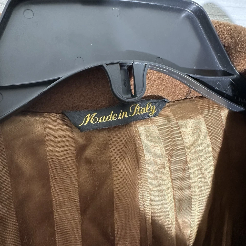 Vtg Mens Wool Cashmere Blend Overcoat Double Breasted Brown Size XL 40s Italian - Image 3 of 4