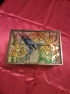 Stained Glass Jewelry Box - Beveled Glass - Handcrafted