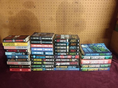 35 JOHN SANDFORD LUCAS DAVENPORT PREY NOVELS COMPLETE SET! GOOD TO VG CONDITION!
