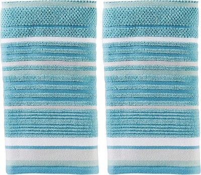 SKL Home by Saturday Knight Ltd. Seabrook Stripe 2-Piece Hand Towel Set, Teal 