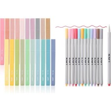 Mr. Pen- Aesthetic Cute Pastel Highlighters Set and Fineliner multicolor