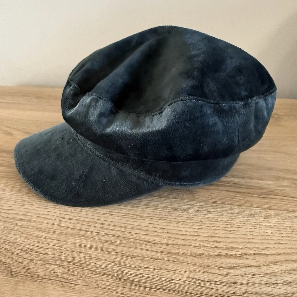 Anthropologie Velvet Newsboy Cap Deep Teal Baker Boy Hat NWT $49.95 - Image 3 of 4