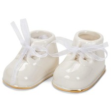 Baby Booties Ornament, Porcelain, White,Christmas