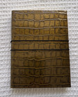 VTG unused journal/notebook gold aligator texture leather cover