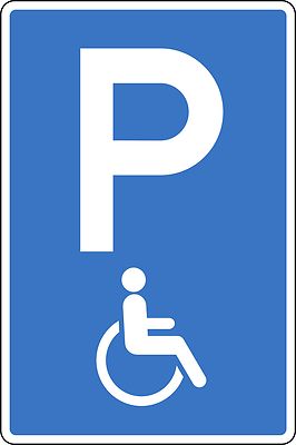 Schild S0005 Behindertenparkplatz 30x20, 40x30, 60x40cm, Aluverbund. wetterfest