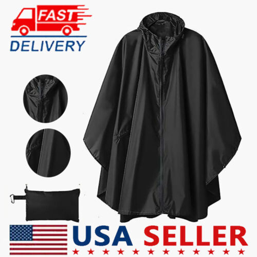 Military Tactical Hooded Poncho Waterproof Raincoat for Camping Hiking Survival