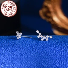 Bezel Setting Stud Earrings Luxury CZ Hypoallergenic 925 Sterling Silver Jewelry