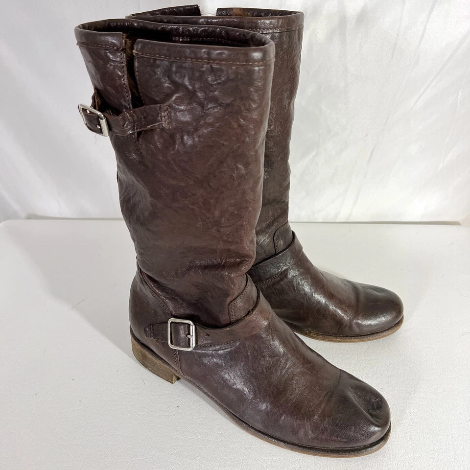 Botas de cuero Anthropologie Latitude para mujer 7 forro de piel sintética hechas en Italia Foto 3 de 4