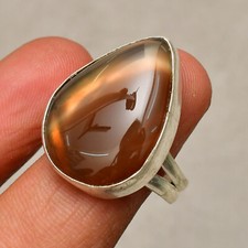 Montana Agate Gemstone 925 Sterling Silver Handmade Jewelry Ring 8
