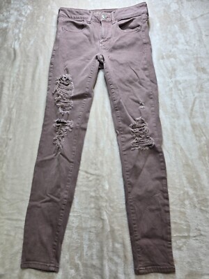 American Eagle Outfitters Womens Jeans Size 6 Pink Stretch Jeggings