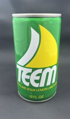Vintage TEEM Lemon Lime Aluminum Pull Tab Soda Can