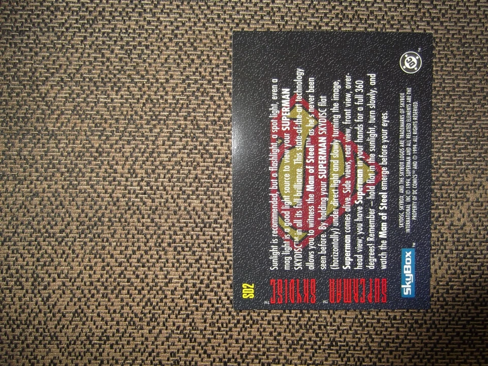 1994 SKYBOX DC COMICS SUPERMAN MASTER SERIES SKYDISC HOLOGRAM-PURPLE **RARE** - Image 2 of 2