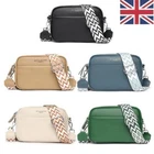 Women Ladies Shoulder Bag Cross Body Messenger Bag Leather Wide Strap Handbag