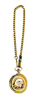 Westminster Al Agnew Pocket Watch with Steel Chain Wildlife Bald Eagle Image