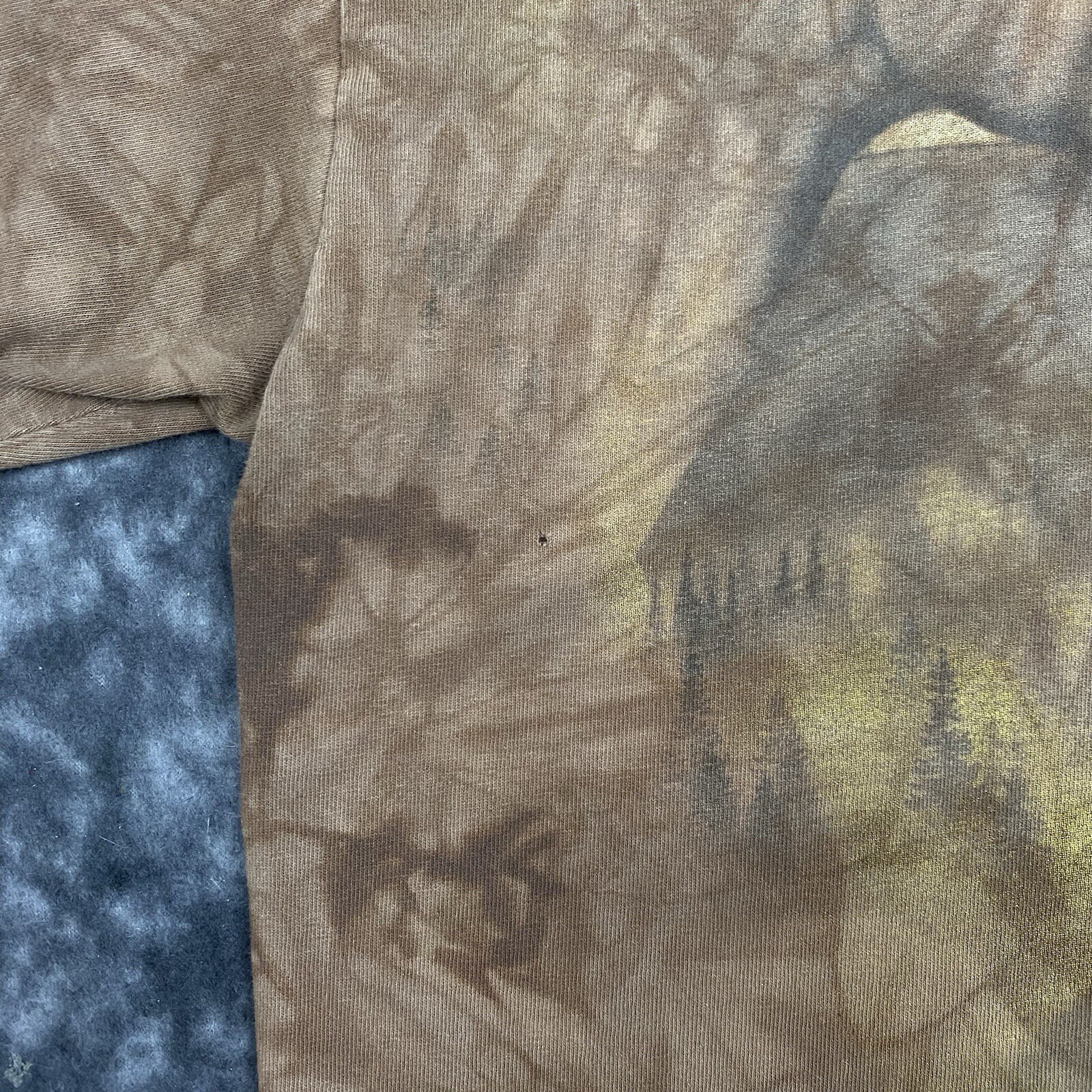 T shirt blu liquido tie dye taglia grande cavalli pony stallone Montana Big Sky Y2K