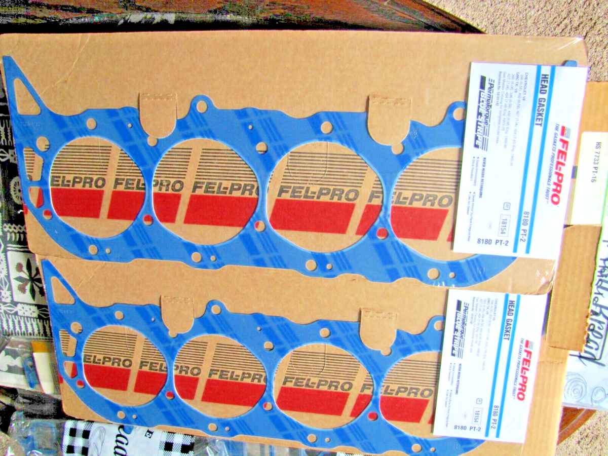 PAIR- Fel-Pro 8180 PT-2 Big Block Chevy Single Head Gaskets 396 