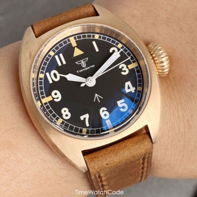 NH35A Automatic Solid Bronze Field Men Watch Mechanical Waterproof Sapphire 36mm