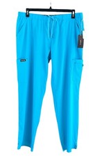 New Koi Basic Women's Size XL Cargo Pocket Scrub Pants Electric Blue NWT