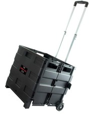 Elama Heavy-Duty Lightweight Easy Folding Rolling Roll Cart Carry All Lid Wheels