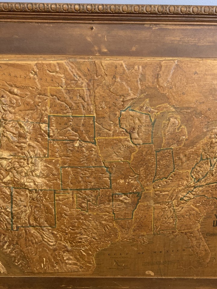 United states relief map Central School Supply House 1894 eBay