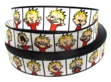 Calvin and Hobbes 7/8" Grosgrain Ribbon YOUR CHOICE 5 or 10 Yard Cartoon 