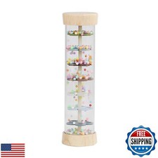 WODI Wooden Baby Rattle Rainstick Rainmaker Montessori Musical Toy for Infant