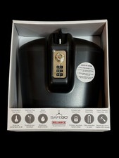NEW Safego Splash Resistant Portable Combination Safe Lock Box Blk Factory Seal