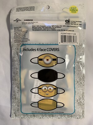MINIONS Cotton Fabric Face Covers Masks 4+ years Multicolor NWT