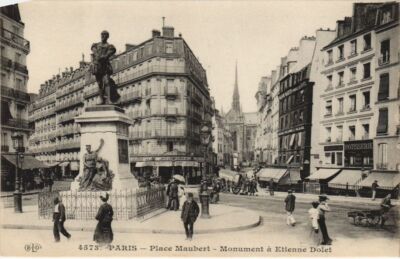 CPA PARIS 5e Place Maubert Monument a Etienne Dolet (997810)