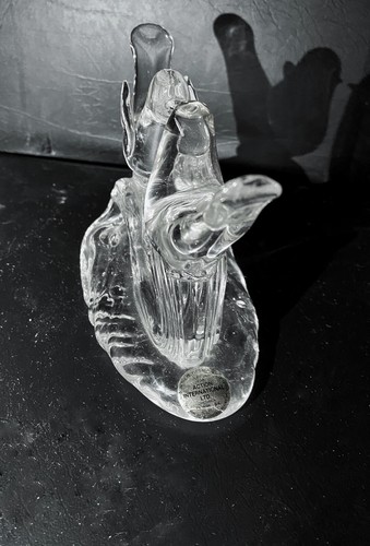 🌟New Old Stock Action International mundgeblasenes Glas Love Birds Briefbeschwerer Figur - Bild 3 von 4