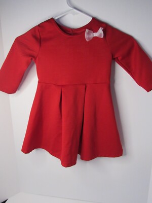 dress Healthtex Christmas Dress Red 4T White Bow | eBay