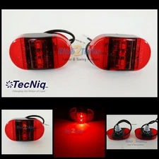(2) Tecniq 2 LED Light RED stud mount Clearance marker Truck trailer S14 