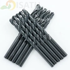 10pcs 1/16"-1/4"HSS M2 Twist Drill Bit Set Black Oxide Drill Bits for Meta