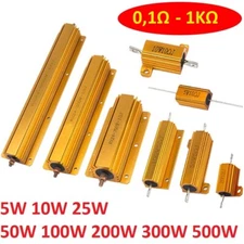 5W/10W/25W/50W/100W/200W/300W/500W Golden Aluminium Load Resistor Wirewound 5%