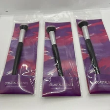 Lot of 3 Coastal Scents Classic Stippling Synthetic Eyeshadow/Makeup Brush New!