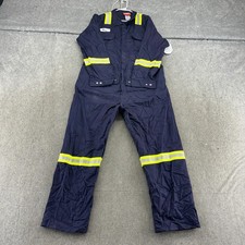 Steel Guard FR Pro Coveralls Men 48R Blue High Visibility Mechanic Workwear