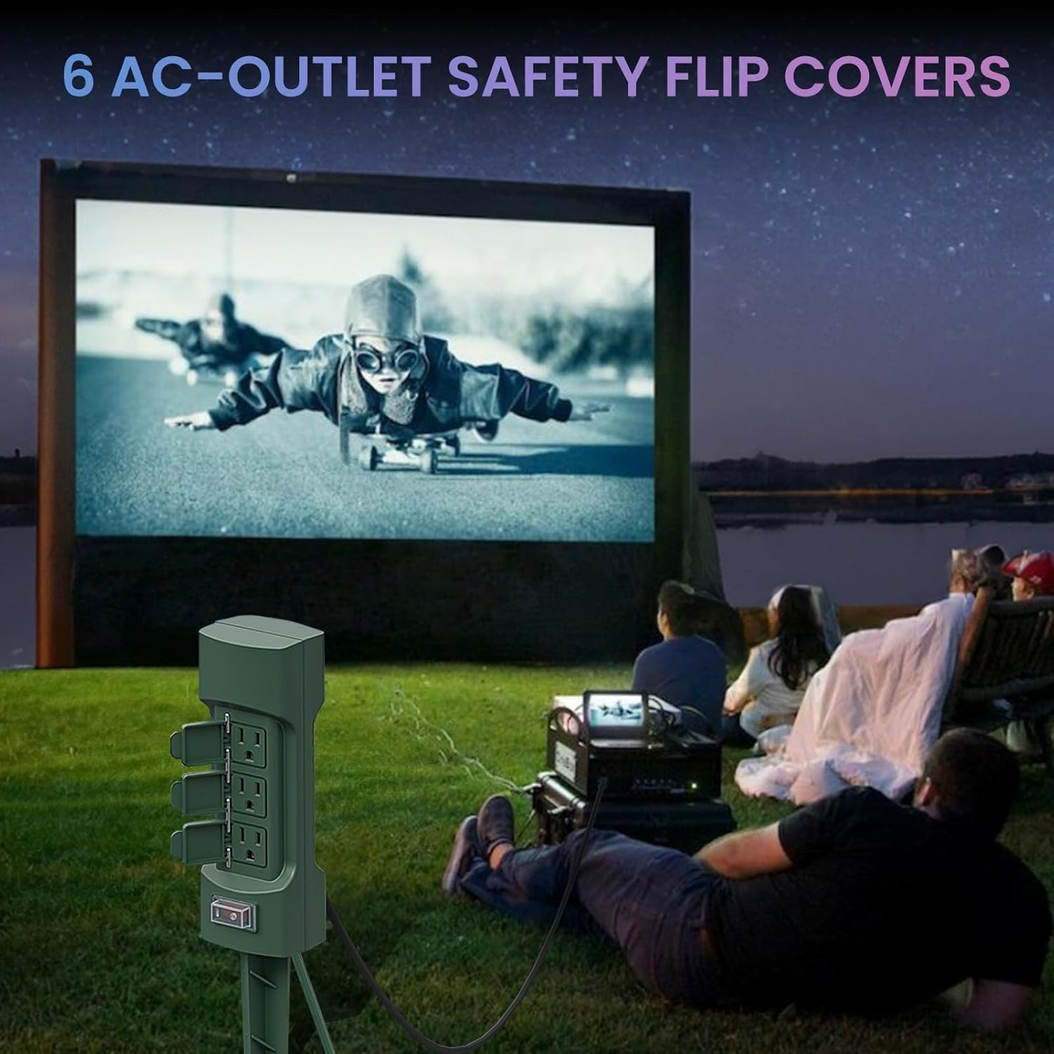 Outdoor Power Stake, Kasonic 6-Outlet 9 ft Extension Cord Power Strip, Double...