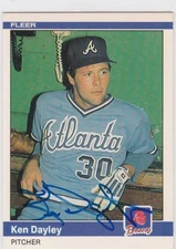 1984 Fleer #176 Ken Dayley Braves Signed Auto IP Free Shipping!