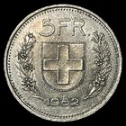 1982 Switzerland 5 Franc Swiss World Coin KM# 40a Helvetia Lot D5-208 Cu-Ni — photo 5
