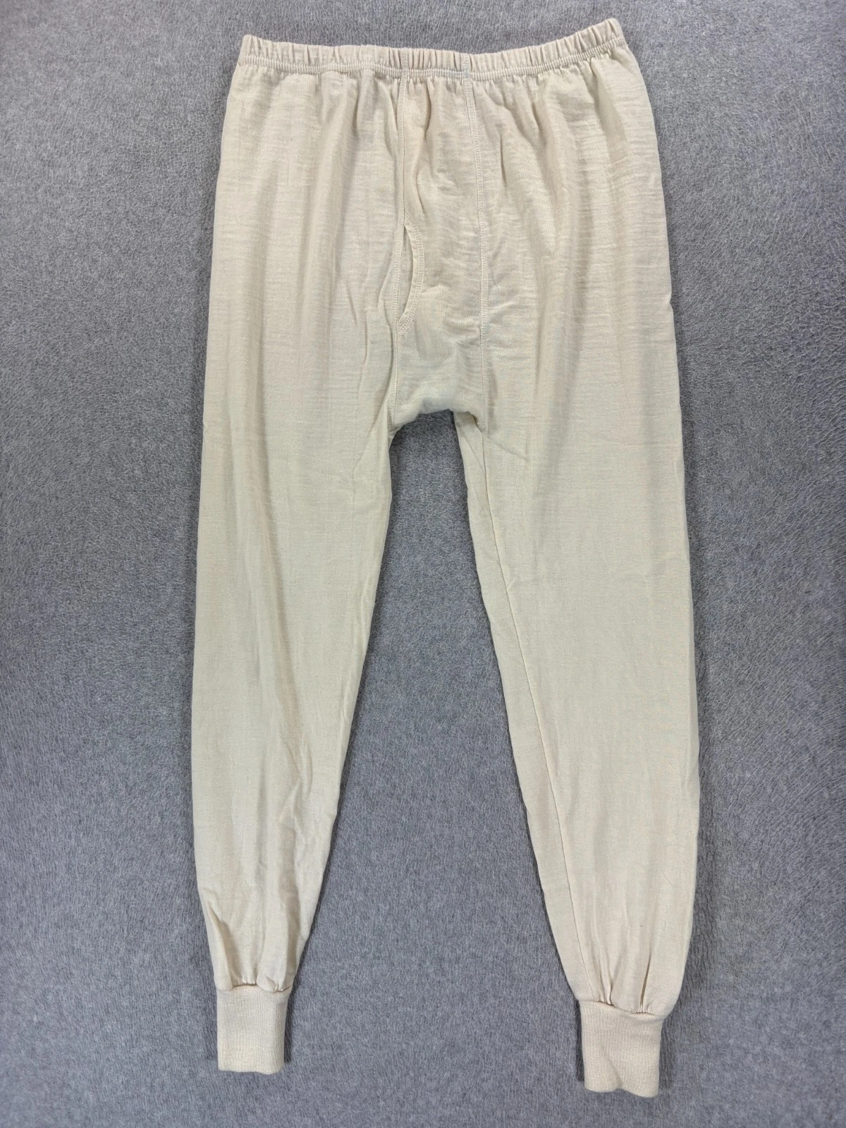 Warm Line Pure New Wool Base Layer Bottoms Pants (Men's Medium) Off White
