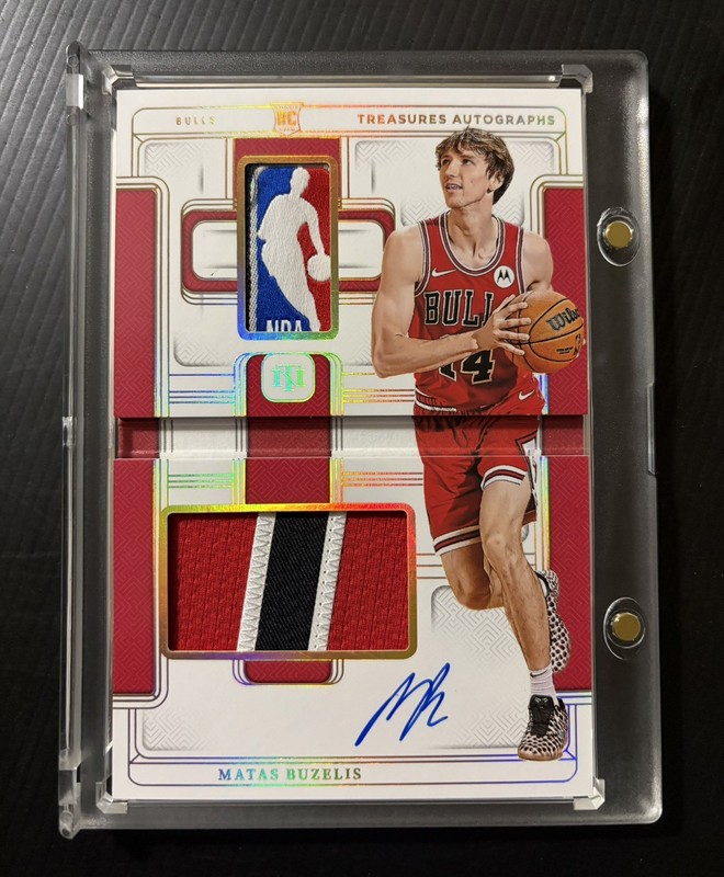 2024-25 NATIONAL TREASURES MATAS BUZELIS ROOKIE LOGOMAN TAG PATCH AUTO BOOK /10!