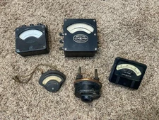 Antique GE General Electric Thomson Weston Voltmeter Ammeter USA Steampunk Meter