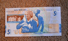 2005 Jack Nicklaus Scotland 5 Pounds Banknote / Golf Legend On Currency