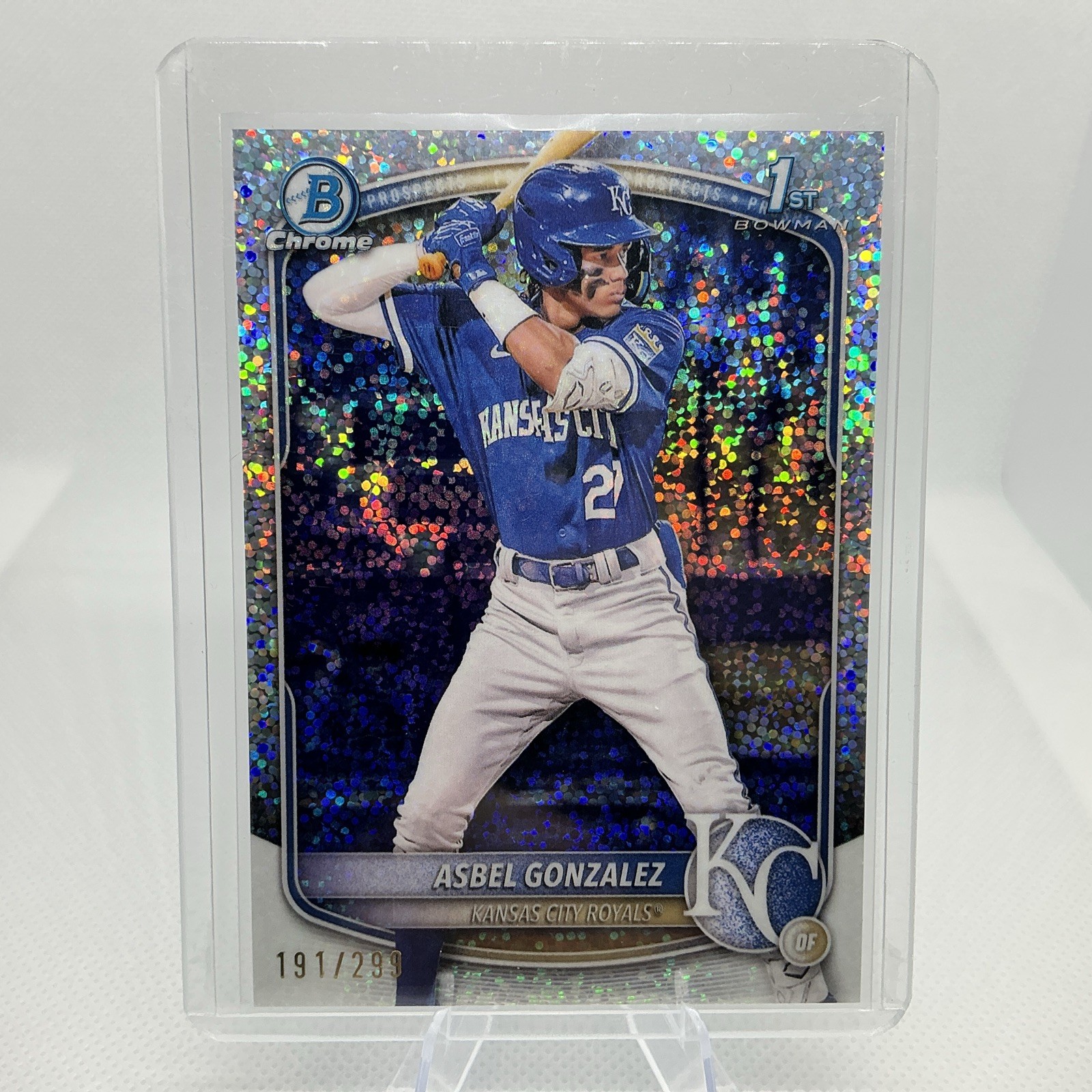 2025 Bowman Chrome Prospects Asbel Gonzalez #BCP-4 Speckle Refractor /299