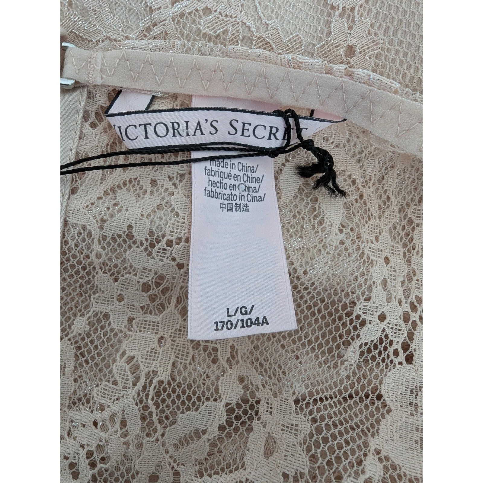 UNDERCOVER Abito Victoria’s Secret Dream Angels pizzo floreale e anello slip grande avorio antico